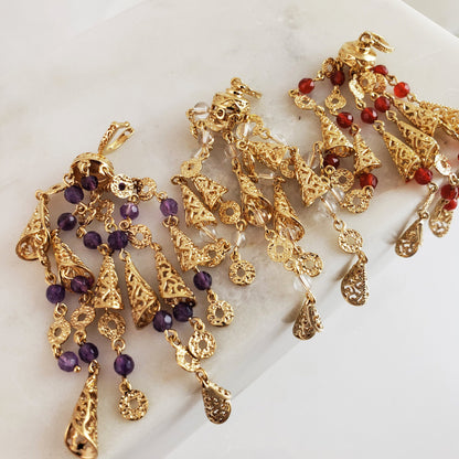 Genuine gemstone tassel enhancer pendant
