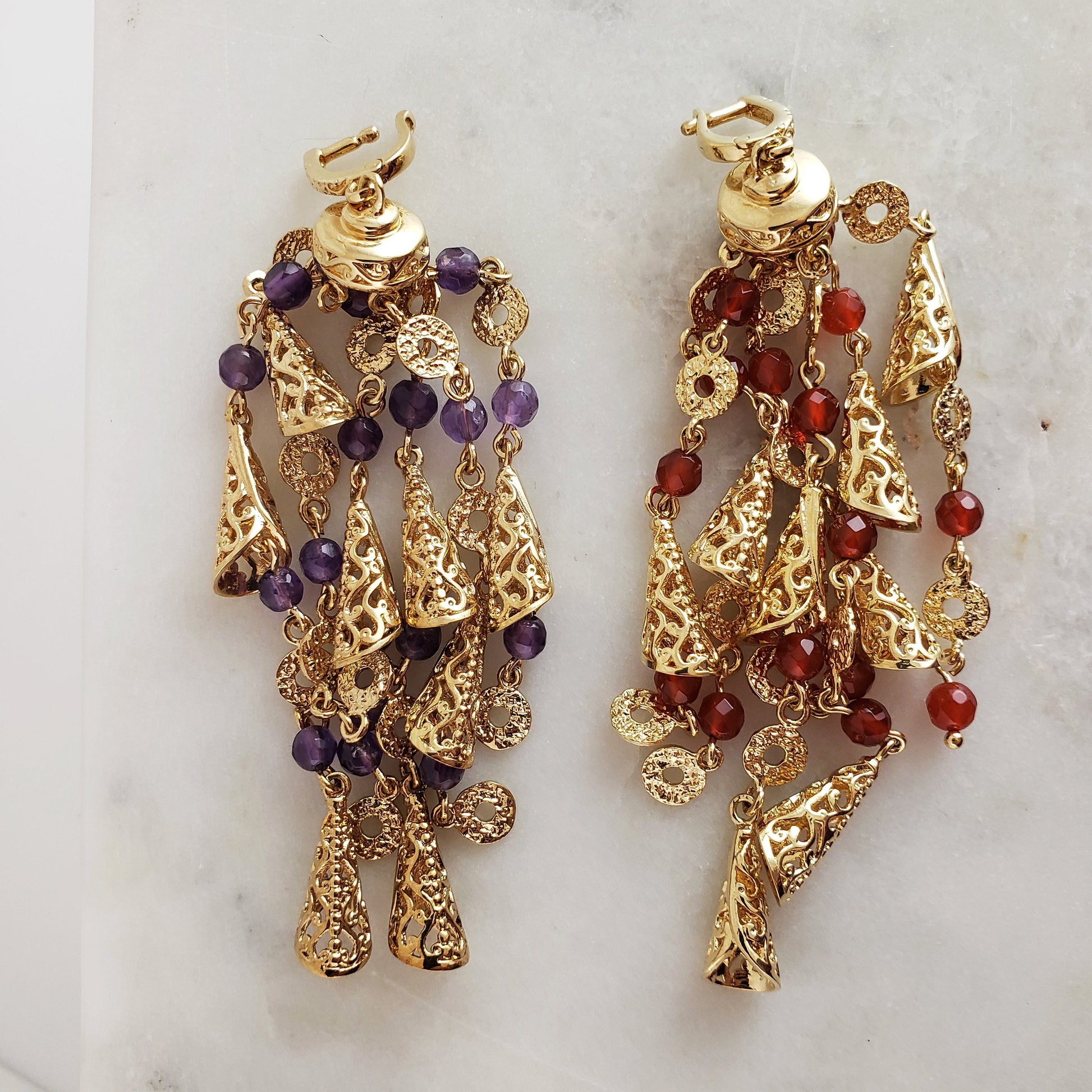 Genuine gemstone tassel enhancer pendant