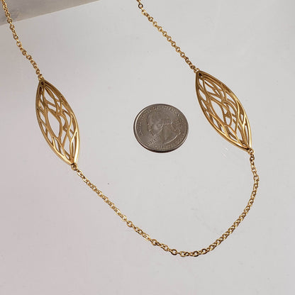 Dimensional Vine Element Station Cable Necklace - 40inch - TurkishBling