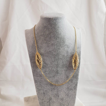 Dimensional Vine Element Station Cable Necklace - 40inch - TurkishBling