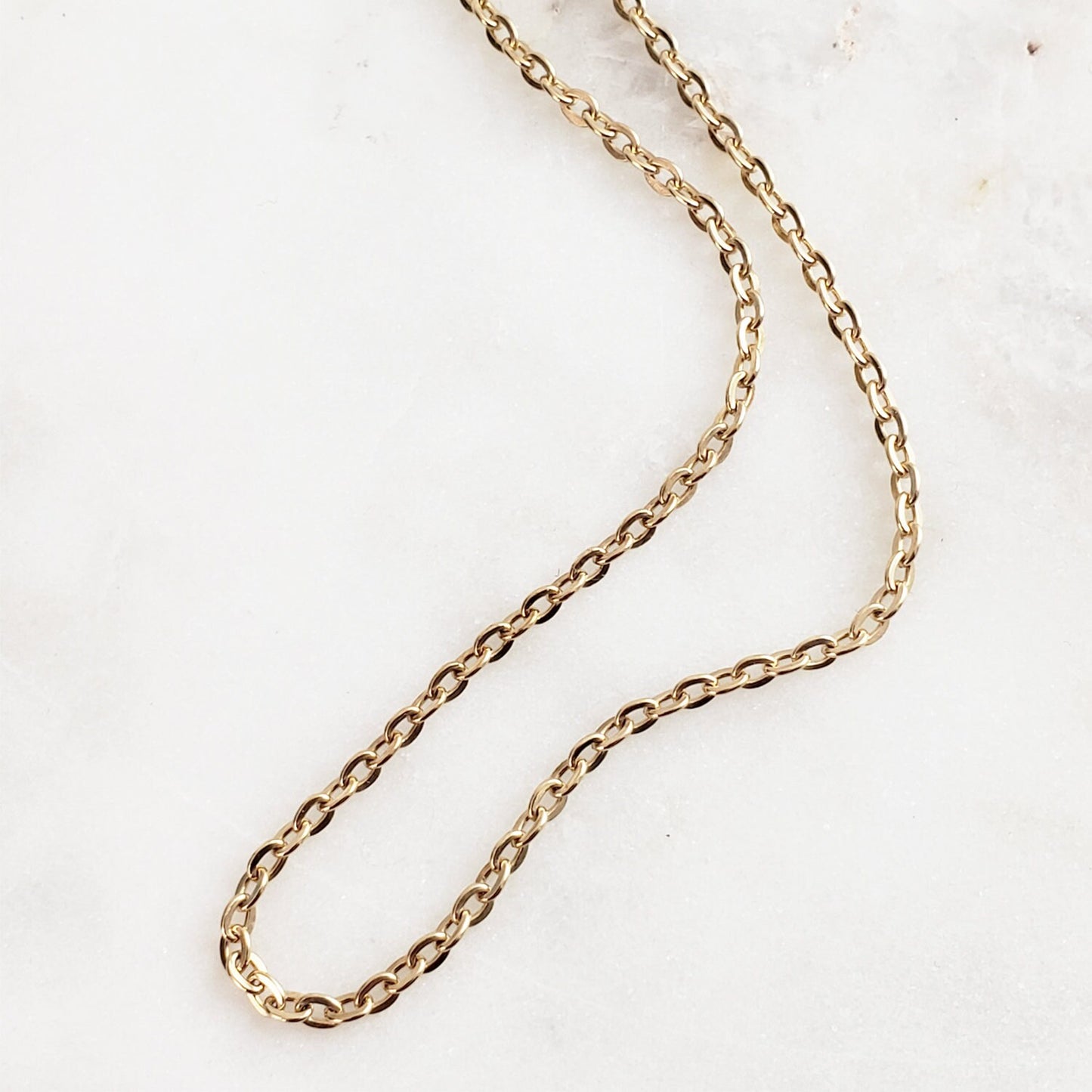 Pretty Cable Chain, Regular Chainmail, Layering, Necklace Stackable, Gold, Extender Chain, Cable Necklace - 18 inch 36 inch