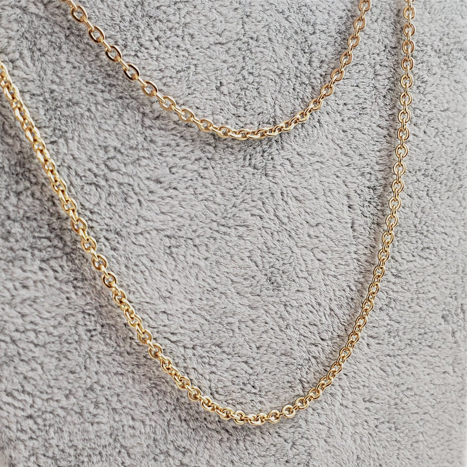 Pretty Cable Chain, Regular Chainmail, Layering, Necklace Stackable, Gold, Extender Chain, Cable Necklace - 18 inch 36 inch