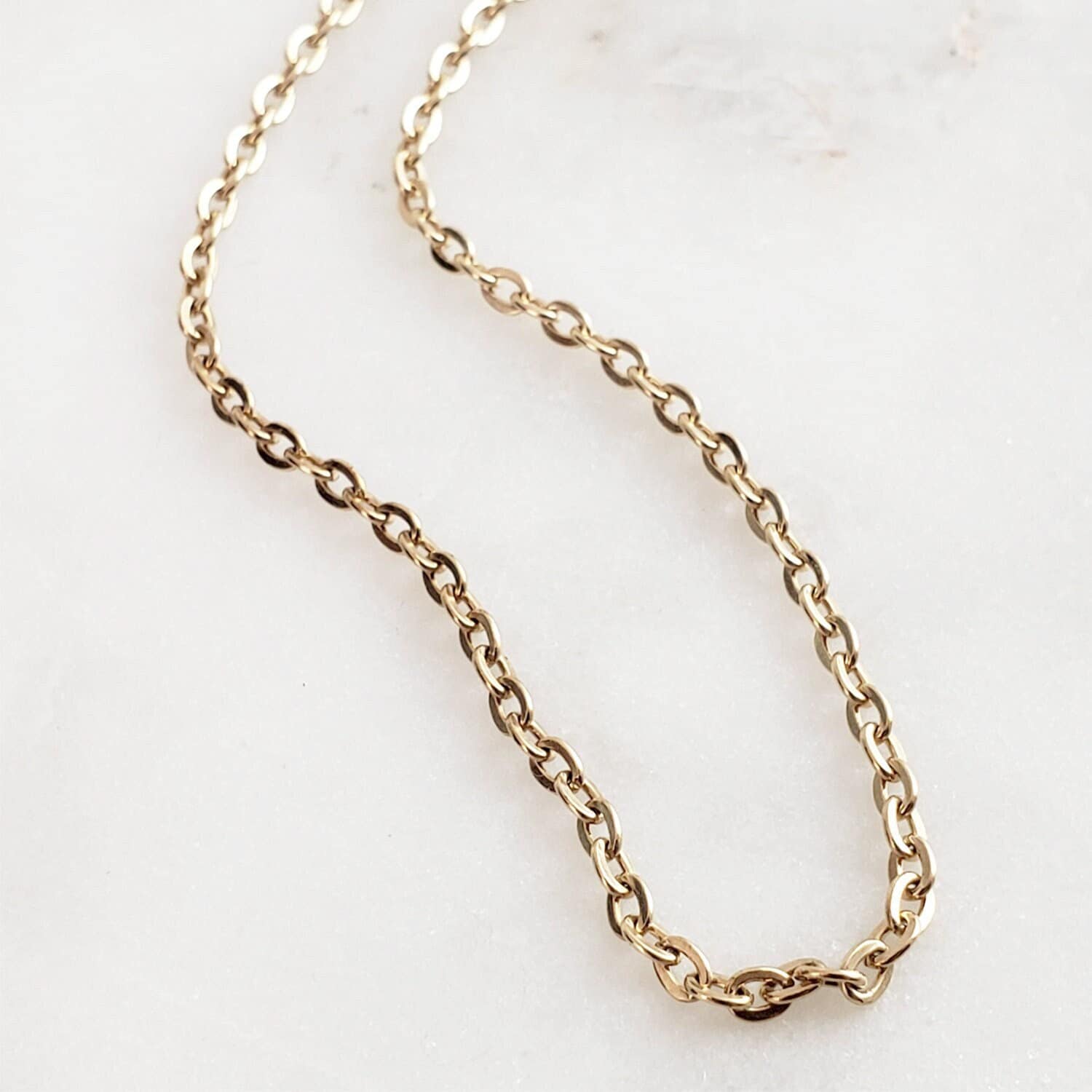 Pretty Cable Chain, Regular Chainmail, Layering, Necklace Stackable, Gold, Extender Chain, Cable Necklace - 18 inch 36 inch