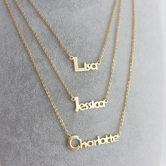 Custom Gold Name Necklace - Personalized Necklace, Nameplate Necklace, Sister Birthday Gift
