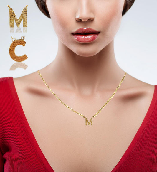 Initial Necklace, Personalized Jewelry ,Gifts for Her, 18k Gold Over Bronze