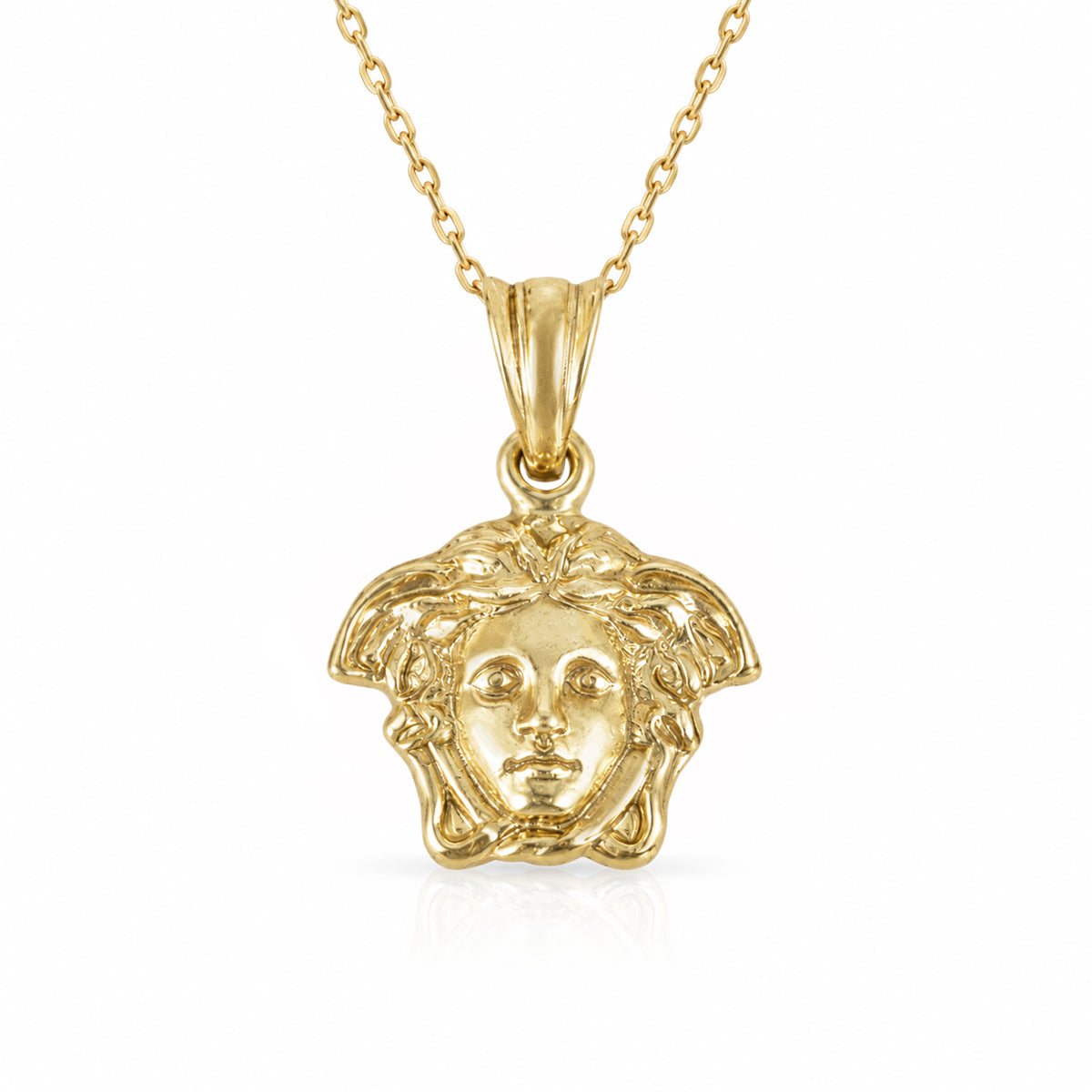 Solid Gold Medusa Pendant in  Available 10k, 14k or 18k  Gold