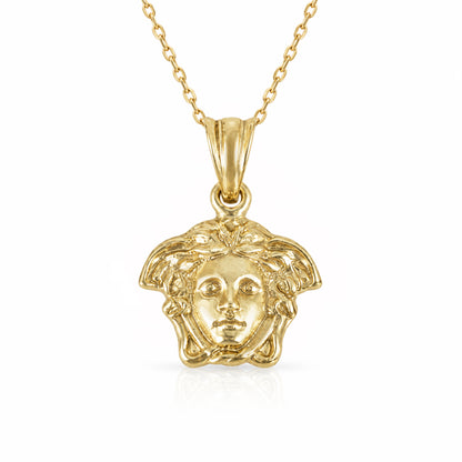 Solid Gold Medusa Pendant in  Available 10k, 14k or 18k  Gold