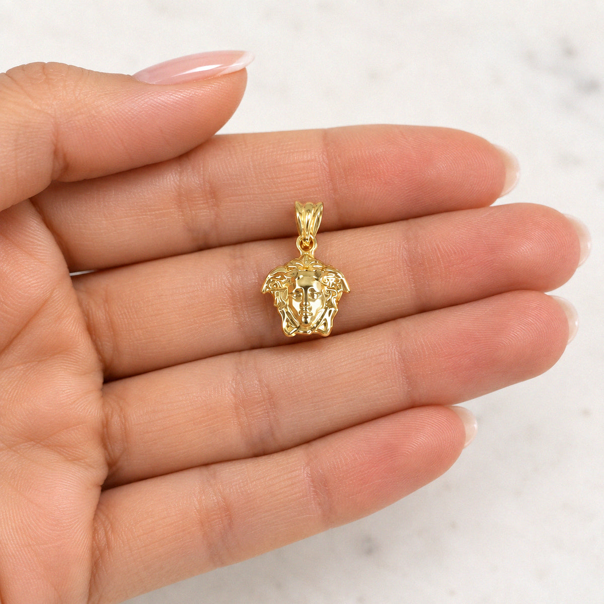 Solid Gold Medusa Pendant in  Available 10k, 14k or 18k  Gold