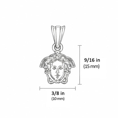 Solid Gold Medusa Pendant in  Available 10k, 14k or 18k  Gold