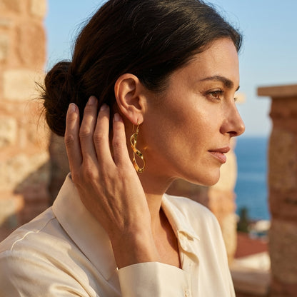 Twist Drop Earrings Sculptural Design