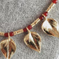 Carnelian Floral Leaf Necklace