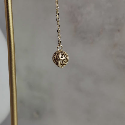 Filigree Drop Ball Long Threader Earrings