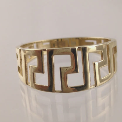 Greek Pattern Gold Ring - 10k,14k,18k