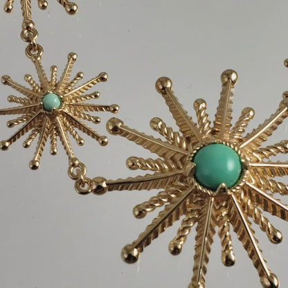 Starburst Statement Necklace with Turquoise and Coral