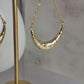 Fancy Hammered Crescent Chain Statement  Dangle Earrings