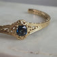 London Blue Topaz Colored Quartz Scrollwork Bangle Bracelet