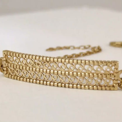 Turkish Motif Rectangular Filigree Bar Bracelet