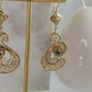 Genuine Malachite Filigree Swan Earrings