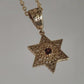 Star of David Necklace with Garnet or Citrine Gemstone