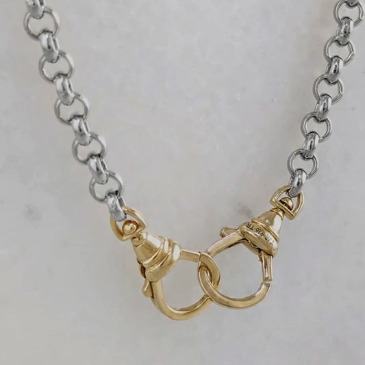 Two Tone Cable Link Chain Necklace