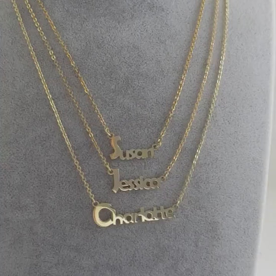 A Unique and Personalized Gift For Your Loved Ones an 18K Gold-Plated Silver Name Necklace