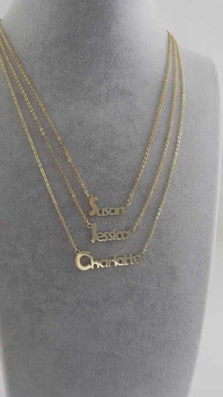 A Unique and Personalized Gift For Your Loved Ones an 18K Gold-Plated Silver Name Necklace