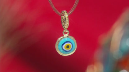 Evil Eye Glass Bead Charm – Handcrafted Turkish Protection Amulet in Sterling Silver