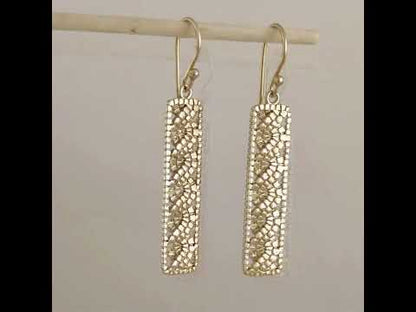 Textured Openwork Rectangular Drop Earrings