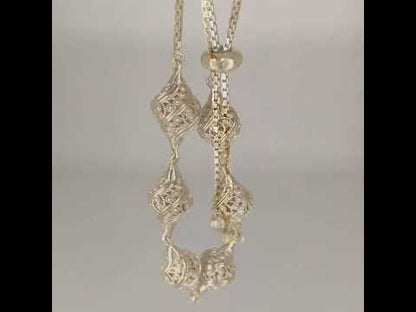 Turkish Nightingale Dimensional Filigree Bolo Bracelet with Adjustable Slide Clasp