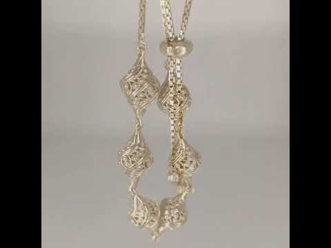 Turkish Nightingale Dimensional Filigree Bolo Bracelet with Slide Clasp