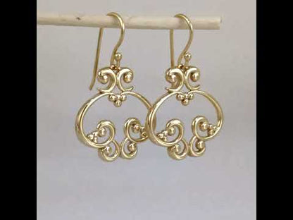 Open Oval Scroll Drop Earrings