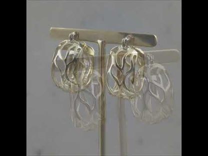 Rounded Openwork Hoop Earrings with Branch-Inspired Pattern