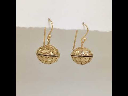 Domed Tribal Bead Dangle Earrings