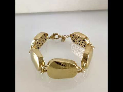 Hammered Organic Link Bracelet Adjustable