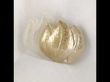 Abstract Layered Leaf Brooch
