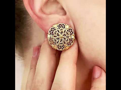 Filigree Sunburst Statement Stud Earrings