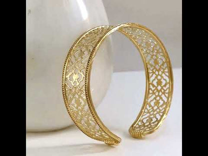 Pattern Cuff Bracelet Adjustable Open Bangle Statement Jewelry
