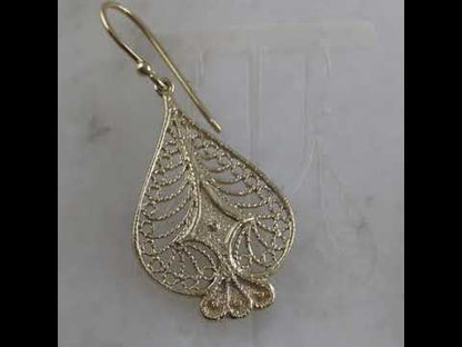 Elegant Teardrop Filigree Dangle Earrings