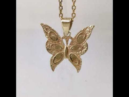 Gold Butterfly Pendant 18k Gold Over Bronze Minimalist Butterfly Pendant Dainty Nature Jewelry