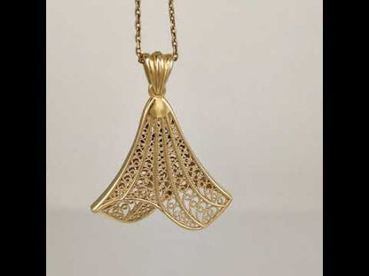 Scrollwork Fan Filigree Sufi DancerSufi Dancer Reversible Pendant