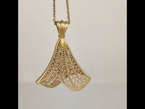 Scrollwork Fan Filigree Sufi DancerSufi Dancer Reversible Pendant