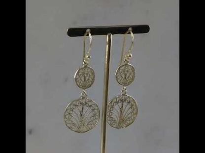 Double Circle Filigree Dangle Earrings – Lightweight and Elegant