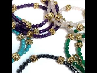 18K Gold Plated Gemstone Bead Necklace