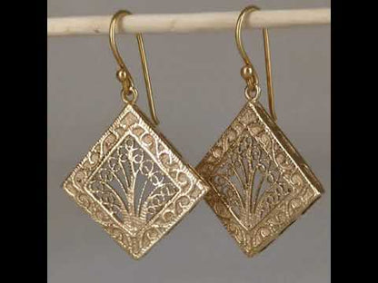 Diamond Filigree Drop Earrings Ornate