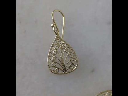 Petite Filigree Teardrop Earrings – Lightweight and Elegant