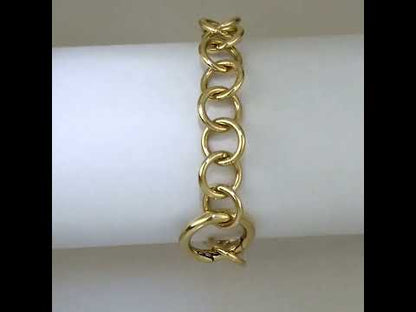 Bold Round Link Gold Tone Chain Bracelet