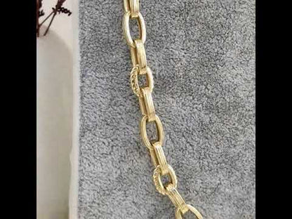 Textured Oval Link Necklace – 7.5mm Bold Chain Design