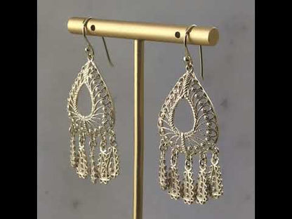 Filigree Chandelier Teardrop Earrings with Dangles
