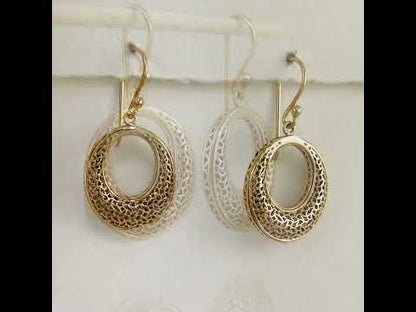 Open Circle Filigree Drop Earrings