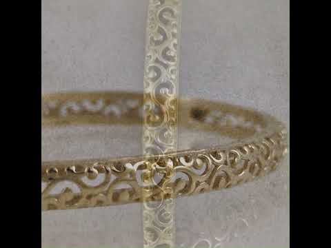 Open Scrollwork Bangle Bracelet – Easy Click Top Closure, 7 Inch Design